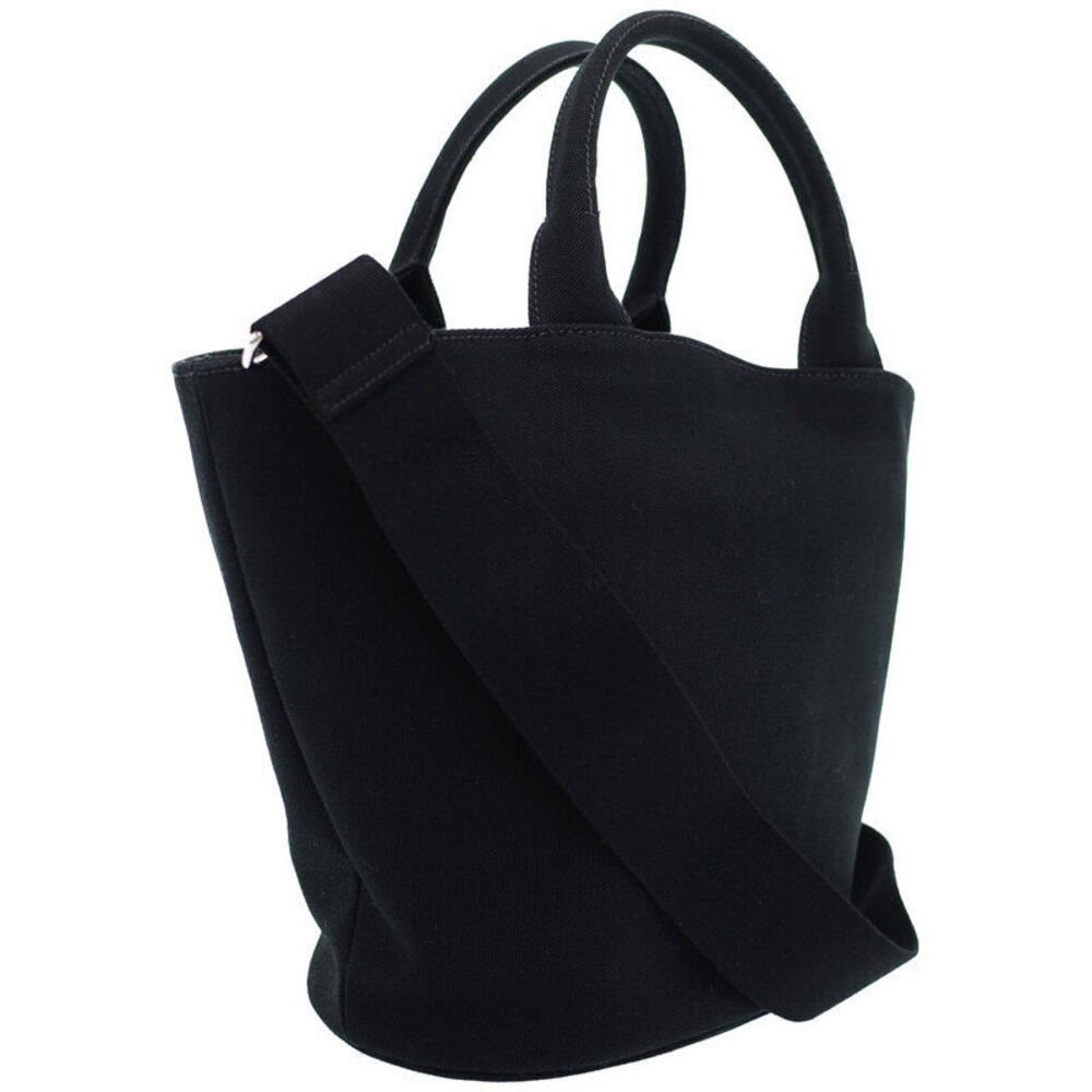 Prada 2way Black Logo Canapa Print Canvas Tote Bag